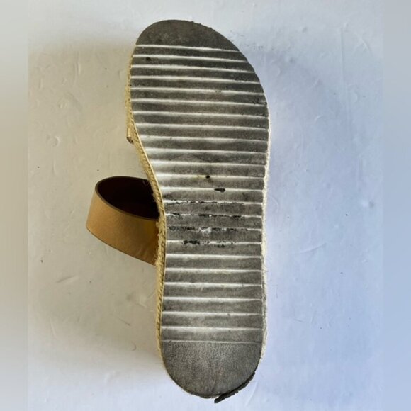 Lily Morgan Gold Espadrille Platform Sandals with Double Straps, Size 8 - Picture 5 of 10